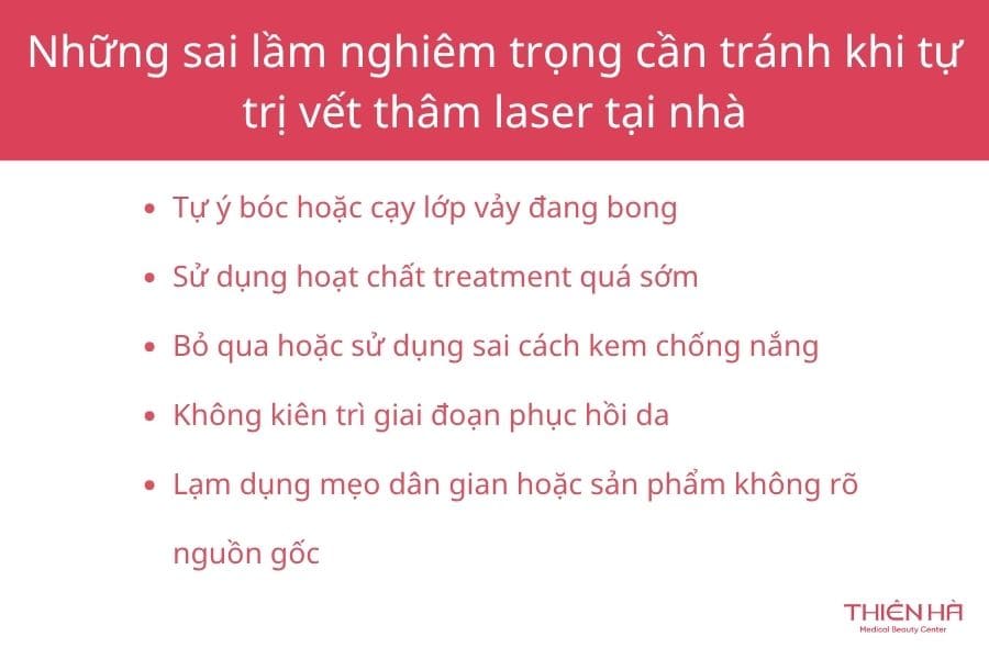 Những sai lầm nghiêm trọng cần tránh khi tự trị vết thâm sau khi đốt laser