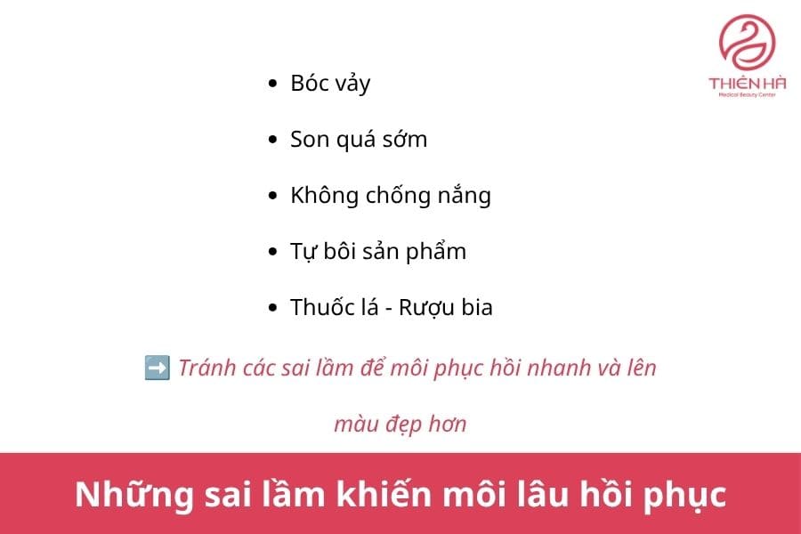Khử thâm môi kiêng ăn gì? Chế độ ăn giúp môi nhanh hồi phục 5 Tránh các sai lầm để môi phục hồi nhanh và lên màu đẹp hơn