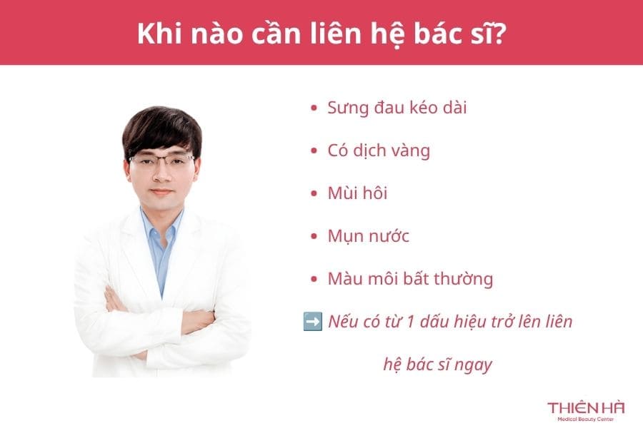 Khử thâm môi kiêng ăn gì? Chế độ ăn giúp môi nhanh hồi phục 6 Cần liên hệ bác sĩ ngay khi có các dấu hiệu bất thường