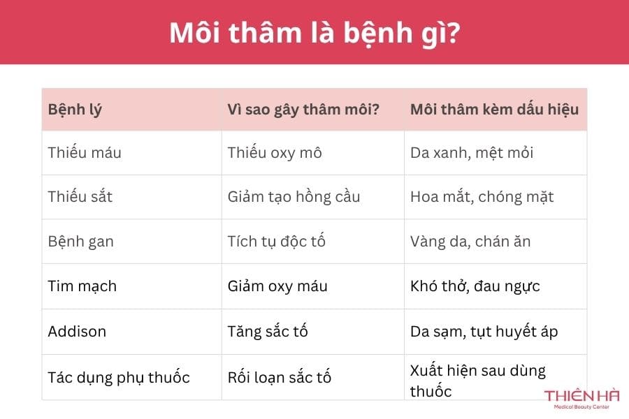 Môi có vết thâm đen: Nguyên nhân và cách khắc phục 2 Nếu bạn nhận thấy môi có vết thâm đen kéo dài hoặc đi kèm với các triệu chứng bất thường khác, hãy đến cơ sở y tế để kiểm tra và tìm hướng điều trị kịp thời