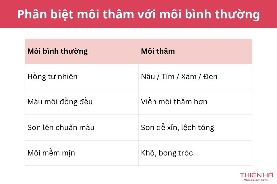 Cách phân biệt môi thâm với môi bình thường 