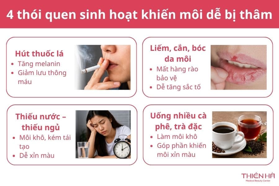 4 thói quen sinh hoạt khiến môi ngày càng thâm