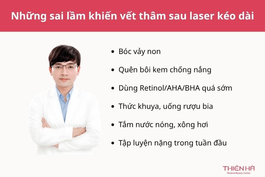 Những sai lầm khiến vết thâm sau laser kéo dài