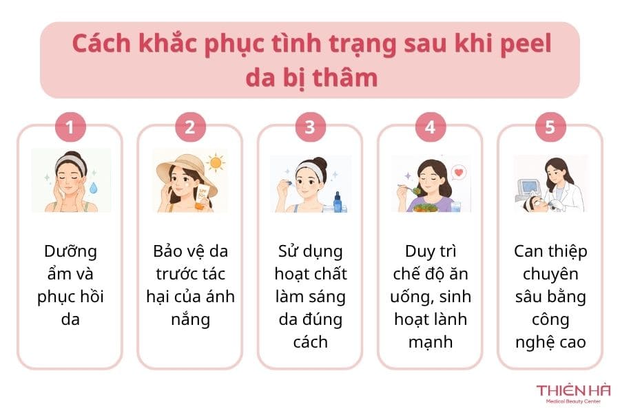 Cách khắc phục tình trạng sau khi peel da bị thâm