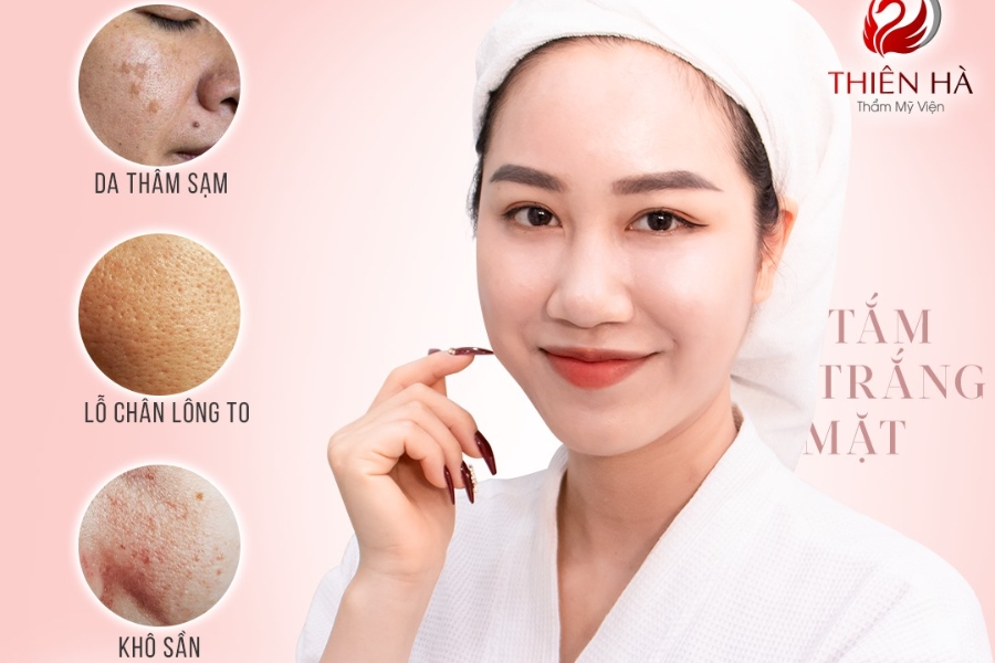 Tắm trắng mặt là liệu trình được yêu thích nhất tại Thiên Hà