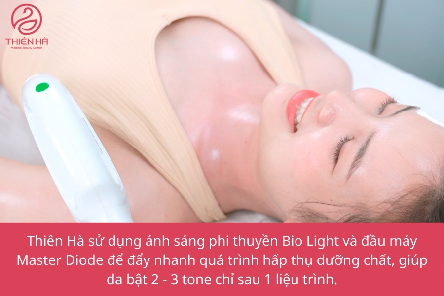 Thiên Hà luôn ứng dụng công nghệ máy móc kỹ thuật cao nhất giúp bạn nhanh chóng lấy lại làn da trắng sáng an toàn 