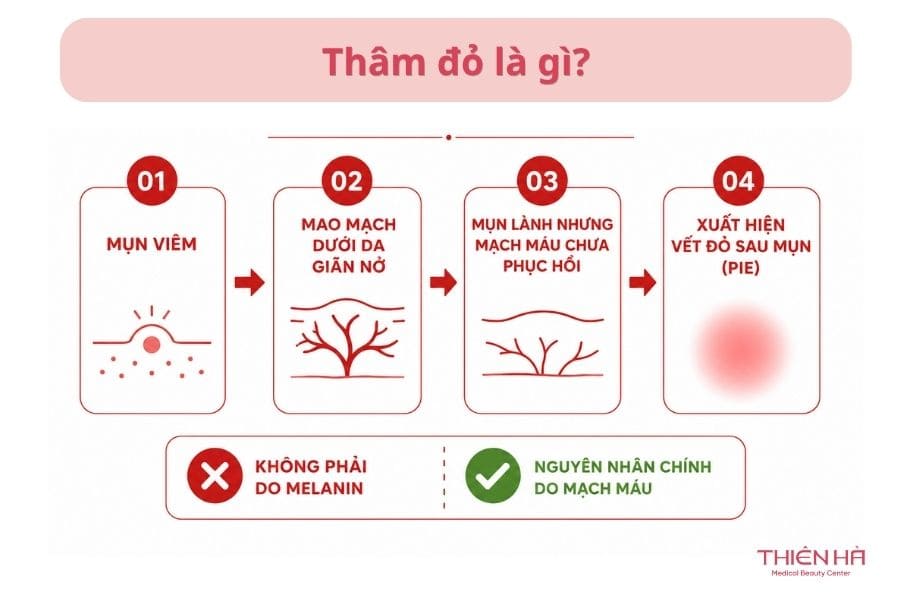 Thâm đỏ là gì? Thâm đỏ bao lâu thì hết và cách trị hiệu quả nhất 1 Thâm đỏ là gì và hình thành như thế nào?