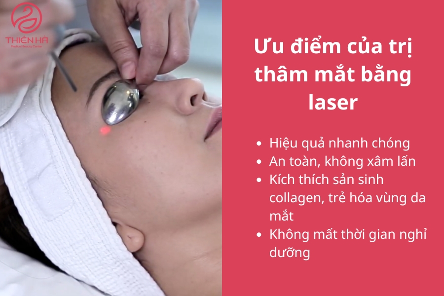 Trị thâm mắt bằng laser có nhiều ưu điểm nổi trội