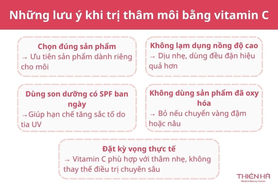 Trị thâm môi bằng vitamin C có thật sự hiệu quả không? 5 Những lưu ý khi trị thâm môi bằng vitamin C