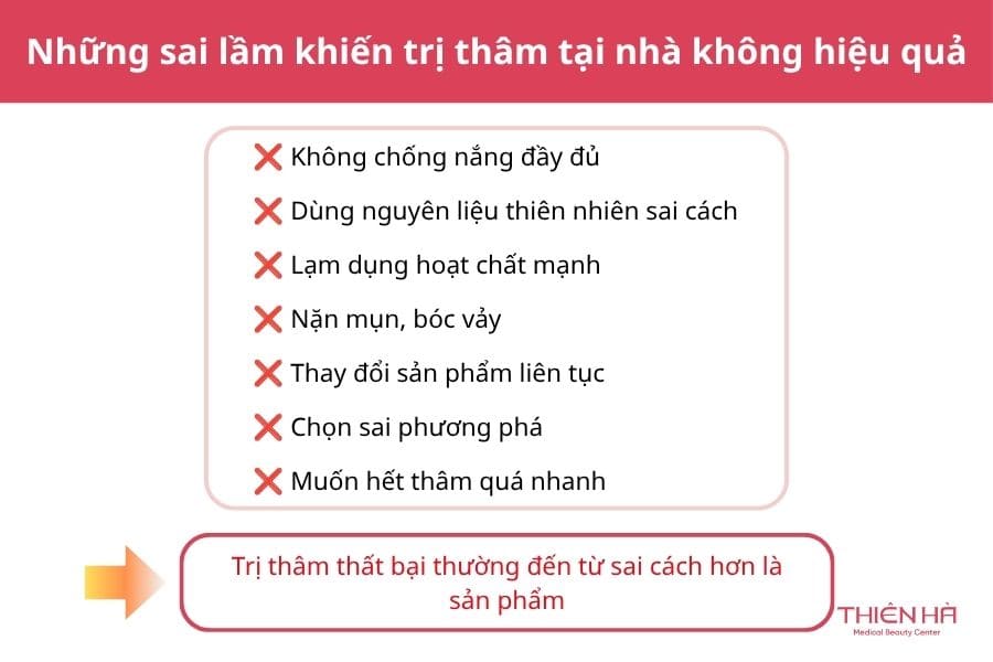 Những sai lầm khiến việc trị thâm tại nhà không hiệu quả