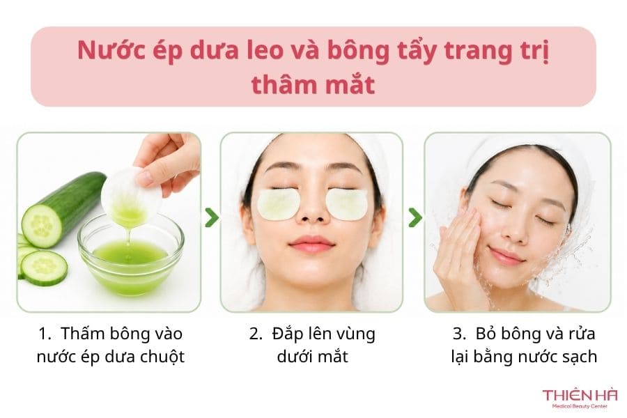 Cách đắp dưa leo trị thâm mắt đơn giản trong 15 phút 5 Cách đắp dưa leo trị thâm mắt với bông tẩy trang đơn giản tại nhà