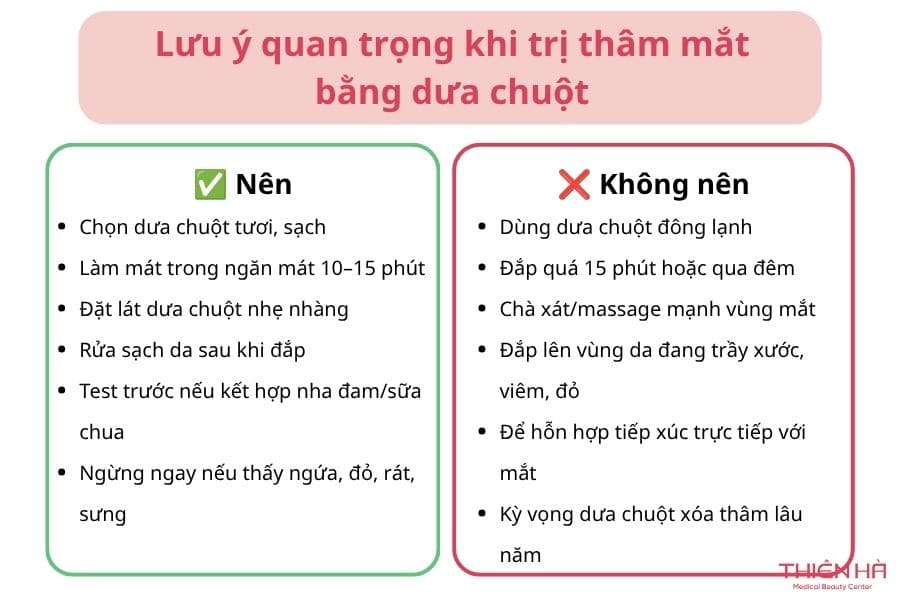 Cách đắp dưa leo trị thâm mắt đơn giản trong 15 phút 6 Những lưu ý quan trọng khi trị thâm mắt bằng dưa chuột bạn cần biết