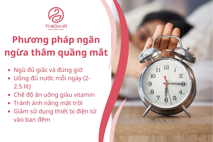 Một số biện pháp đơn giản giúp ngăn ngừa thâm quầng mắt.