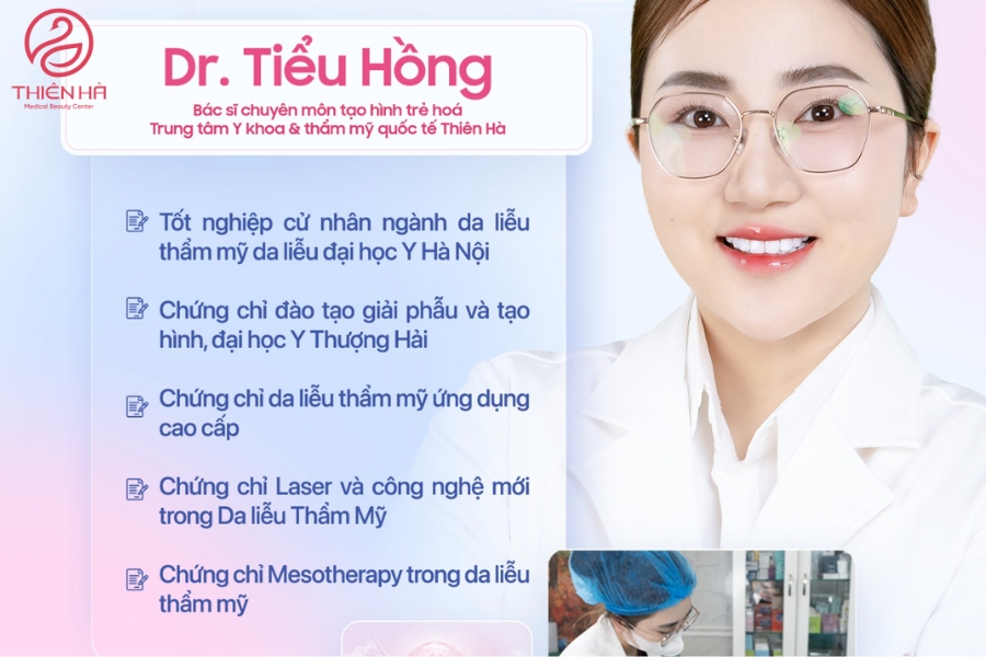 Dr Tiểu Hồng đã có nhiều năm kinh nghiệm trong lĩnh vực điều trị và chăm sóc da liễu