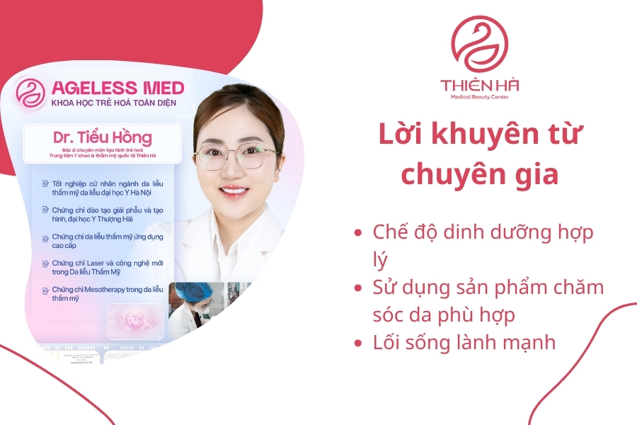 Dr Tiểu Hồng, chuyên gia da liễu tại Viện thẩm mỹ Thiên Hà, chia sẻ lời khuyên về chăm sóc Mesoderm.