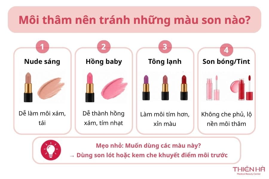 Môi thâm nên tránh những màu son nào?