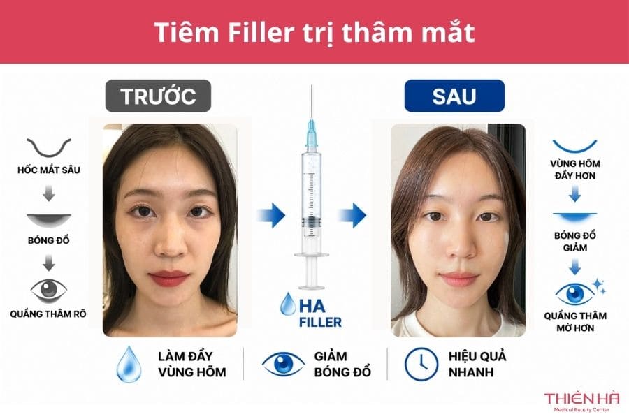 Tiêm trị thâm mắt có hiệu quả không? Các phương pháp phổ biến 4 Review tiêm quầng thâm mắt với filler