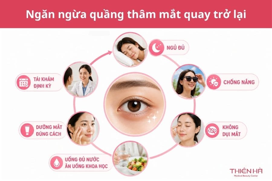 Trị thâm mắt: Cách lựa chọn phương pháp phù hợp và hiệu quả 6 Lời khuyên từ bác sĩ để ngăn ngừa quầng thâm mắt quay trở lại