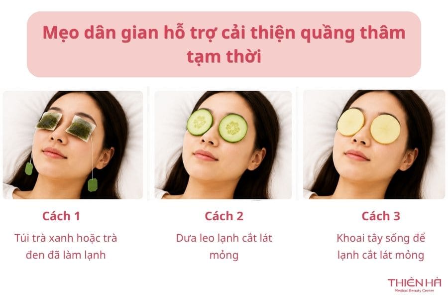 Cách trị thâm quầng mắt sau 1 đêm cực kì hiệu quả 5 Mẹo dân gian hỗ trợ cải thiện quầng thâm tạm thời ngay tại nhà