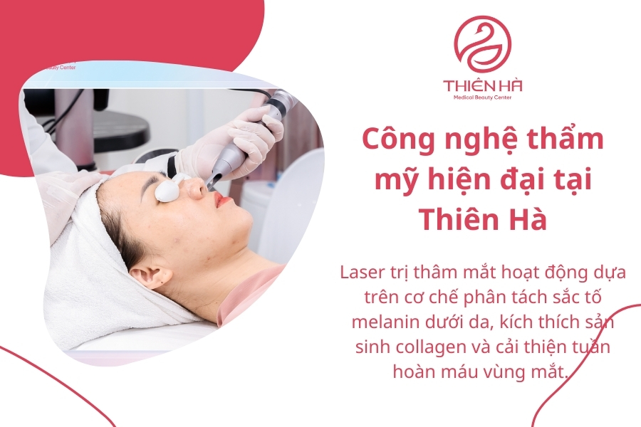 Công nghệ hiện đại tại Thẩm mỹ viện Thiên Hà giúp trị thâm quầng mắt sau 1 đêm hiệu quả và an toàn