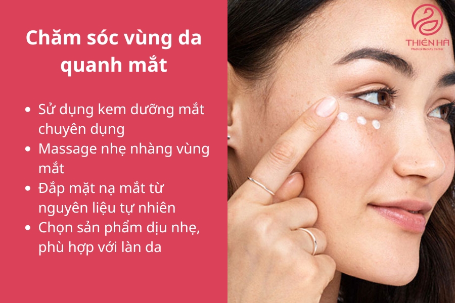 Chăm sóc da vùng mắt đúng cách giúp giảm thâm quầng và ngăn ngừa lão hóa.