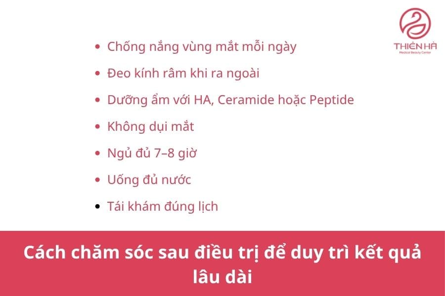 Xóa quầng thâm mắt vĩnh viễn được không? Giải pháp hiệu quả 7 Cách chăm sóc sau điều trị để duy trì kết quả lâu dài