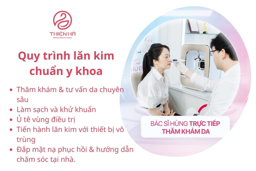 Quy trình lăn kim chuẩn y khoa tại Viện thẩm mỹ Thiên Hà
