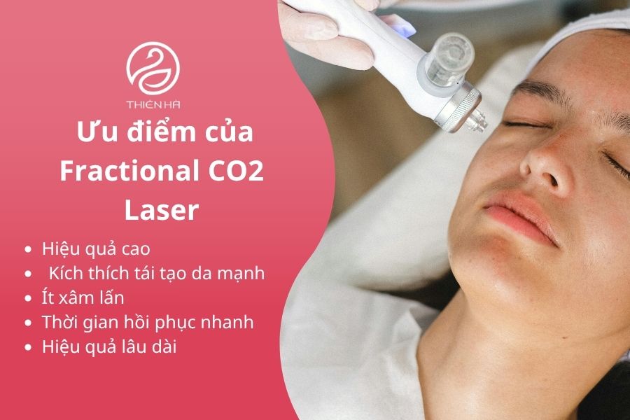 Ưu điểm nổi bật của Fractional CO2 Laser là hiệu quả điều trị cao, thời gian phục hồi tương đối nhanh so với các phương pháp xâm lấn truyền thống. 