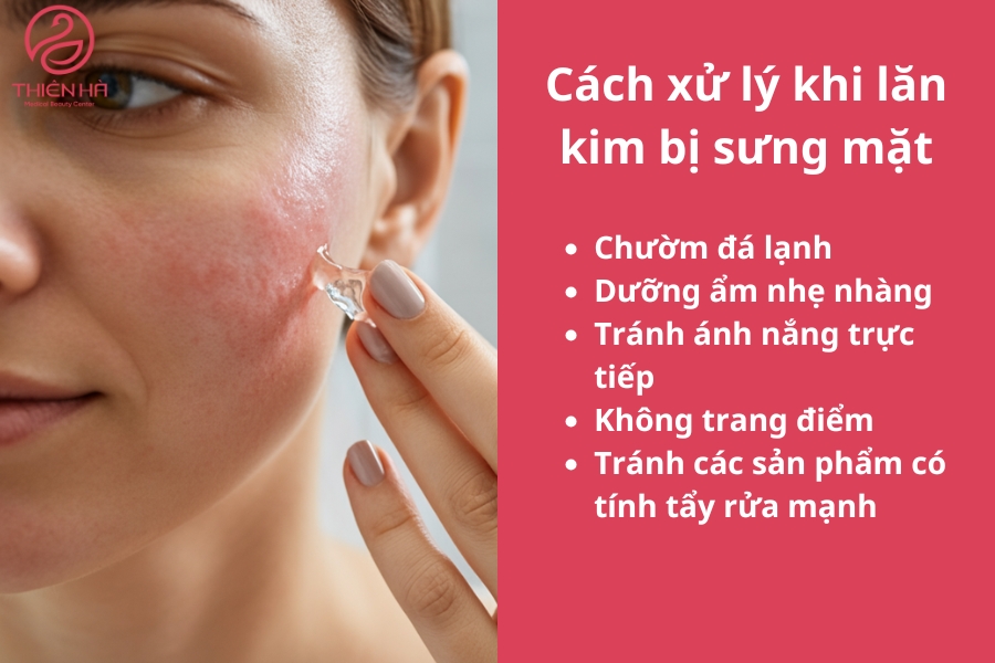 “Chườm lạnh đúng cách giúp giảm nhanh tình trạng sưng mặt sau lăn kim.”