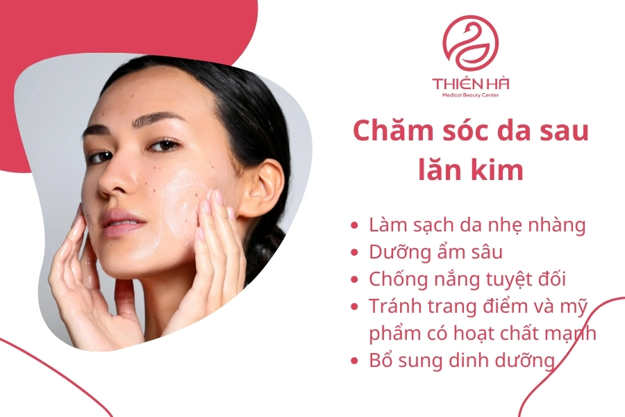 Chăm sóc da sau lăn kim