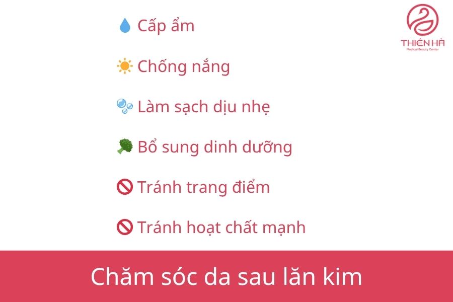 Chăm sóc da sau lăn kim