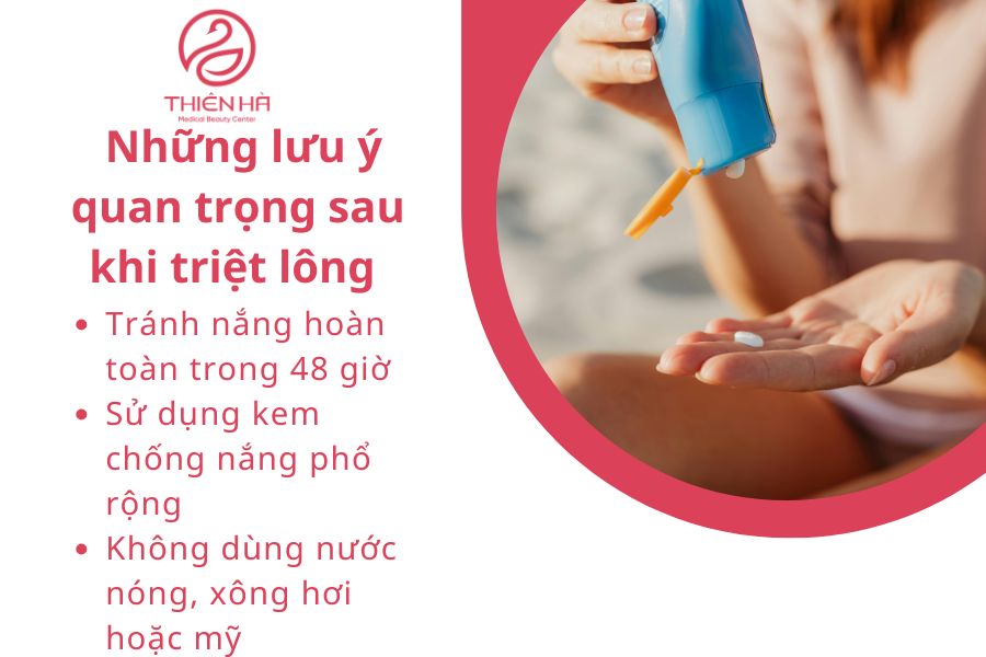 Sau khi triệt lông bằng laser, làn da cần được chăm sóc