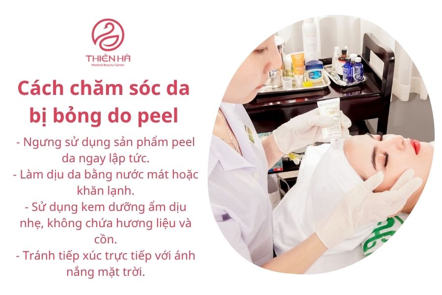Cách chăm sóc da bị bỏng do peel