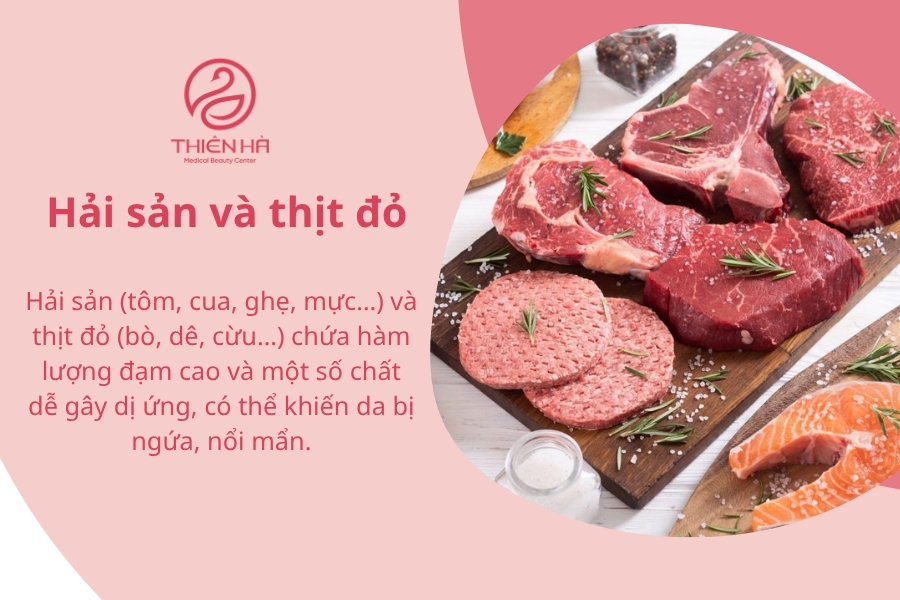 Hải sản và thịt đỏ