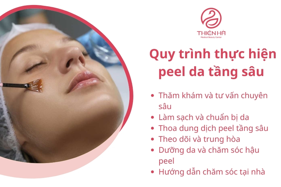 Quy trình thực hiện peel da tầng sâu tại Viện thẩm mỹ Thiên Hà