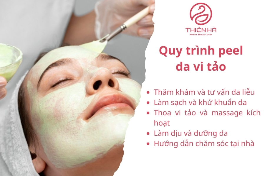 Quy trình peel da vi tảo tại Thẩm mỹ viện Thiên Hà