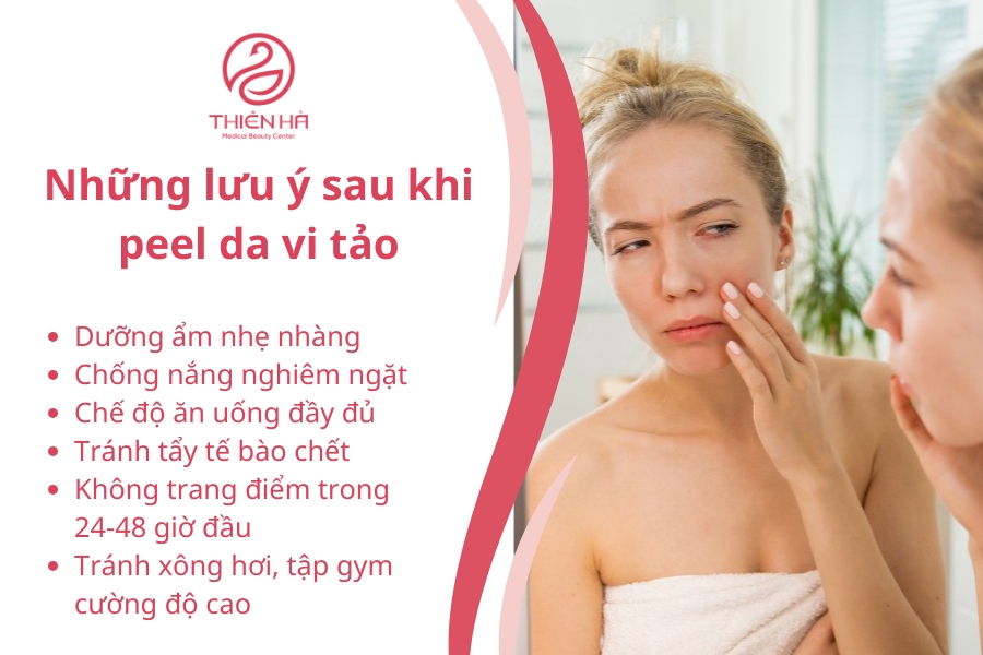 Những lưu ý quan trọng sau khi peel da vi tảo
