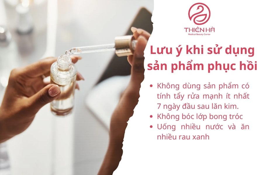 Lưu ý khi sử dụng sản phẩm phục hồi da sau lăn kim