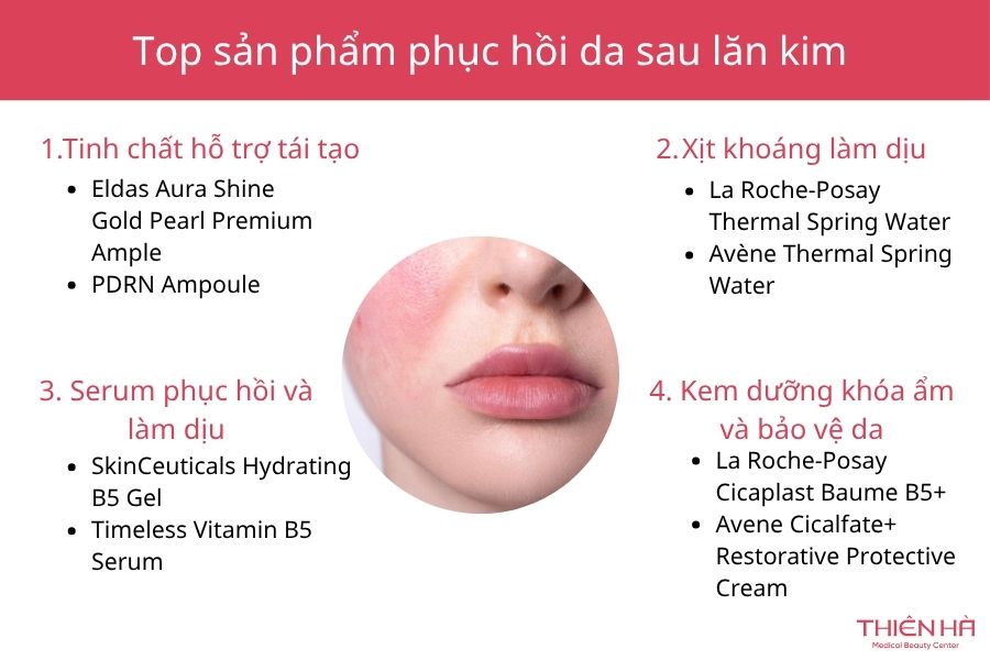 Top sản phẩm phục hồi da sau lăn kim bác sĩ da liễu khuyên dùng