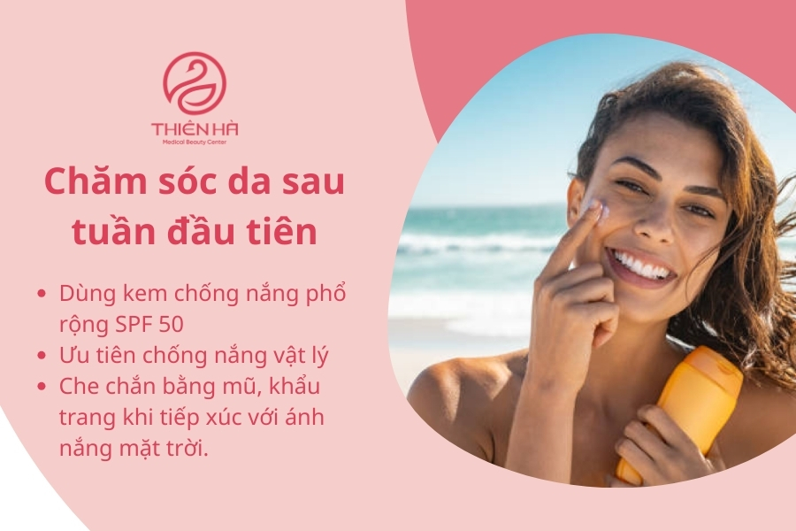 Chăm sóc da sau tuần đầu tiên đến khi bong da hoàn toàn