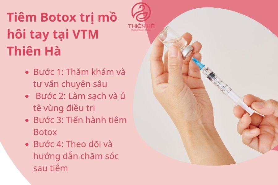 Quy trình tiêm Botox trị mồ hôi tay tại Viện thẩm mỹ Thiên Hà