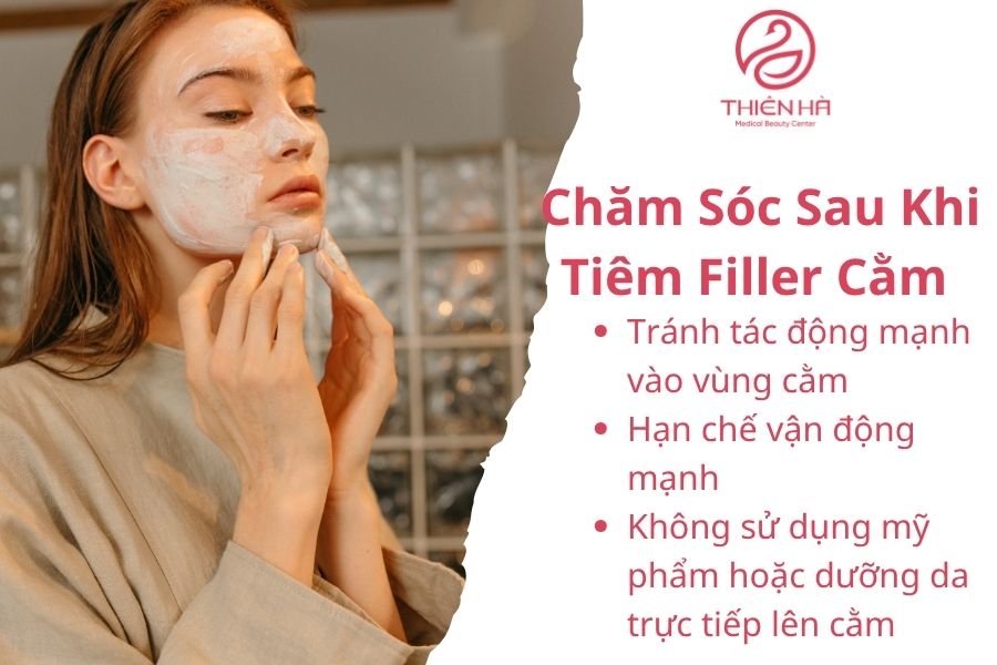 Không sử dụng mỹ phẩm hoặc dưỡng da trực tiếp lên vùng cằm 