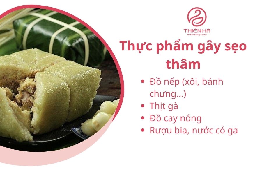 Bánh chưng gây sẹo thâm 