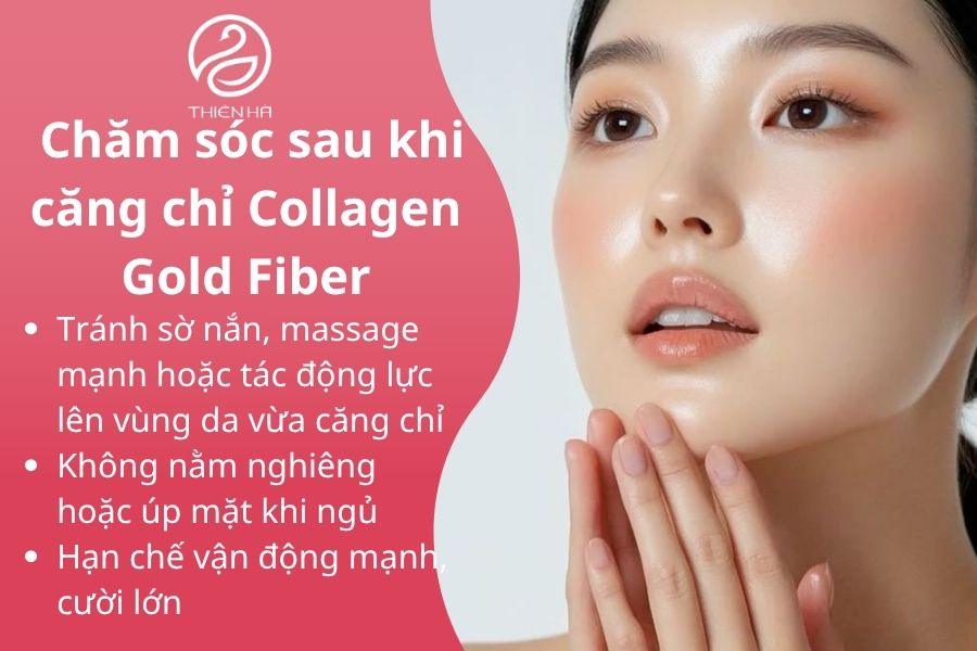 Trán sờ nắn massage mạnh tác động lên vùng vừa căng chỉ