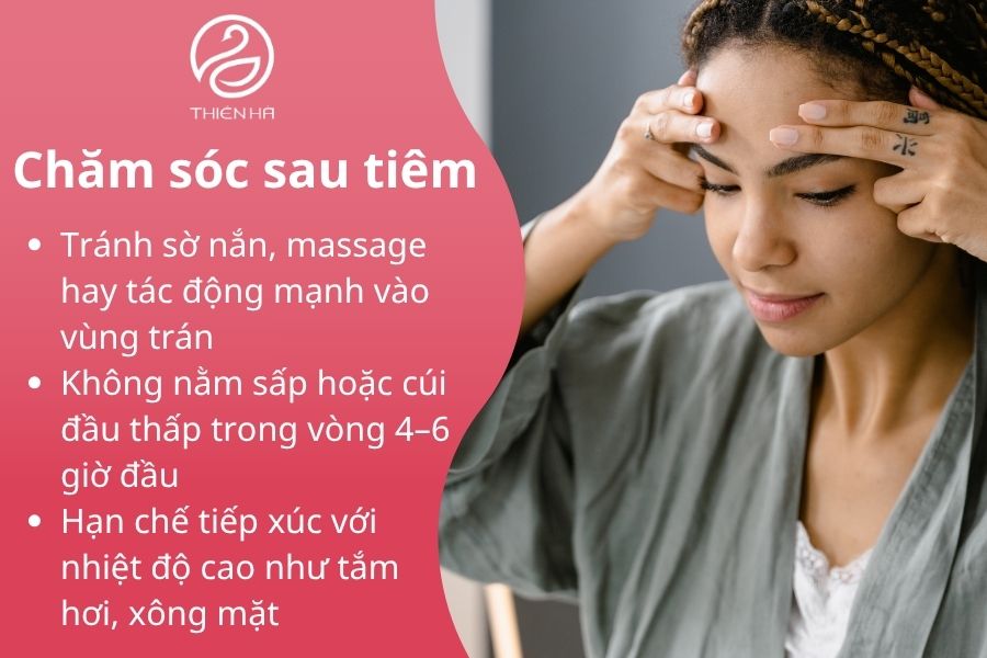 Tránh sờ nắn, massage hay tác động mạnh vào vùng trán
