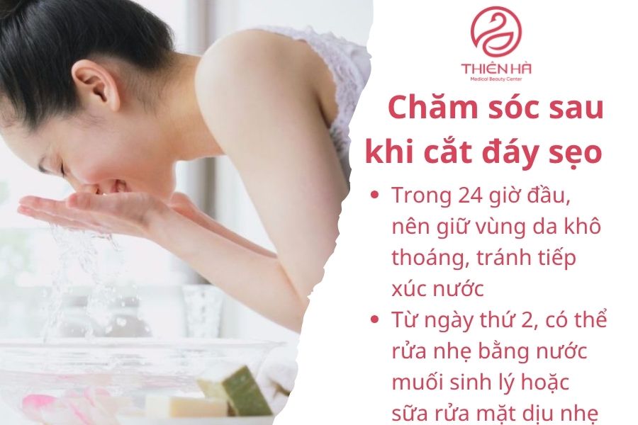 Cắt đáy sẹo: Phương pháp hiệu quả loại bỏ sẹo lõm, sẹo rỗ 4 Chăm sóc sau khi cắt đáy sẹo