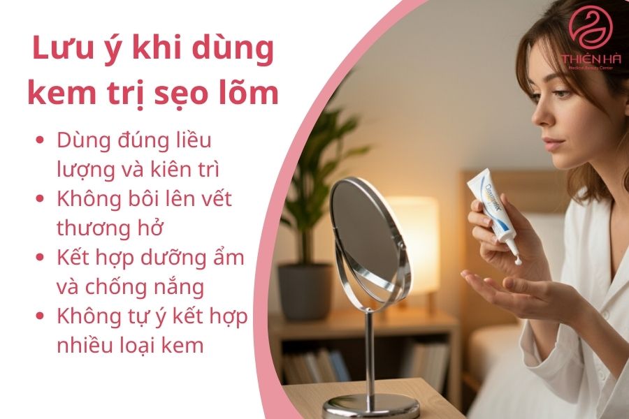 Lưu ý khi dùng kem trị sẹo lõm