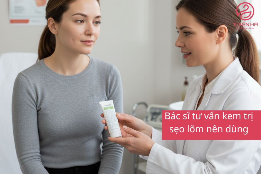 Bác sĩ tư vấn kem trị sẹo lõm nên dùng 