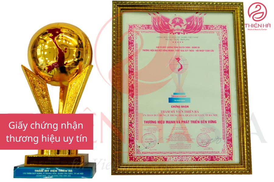 Top 5 nơi điều trị sẹo lõm hiệu quả & uy tín tại Hà Nội 2 Giấy chứng nhận thương hiệu uy tín tại Viện thẩm mỹ Thiên Hà