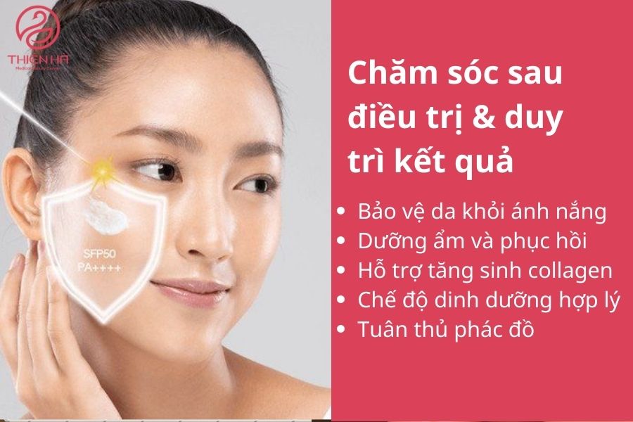 Sẹo lõm lâu năm có trị được không? Quy trình điều trị tại Thiên Hà 7 Chăm sóc sau điều trị & duy trì kết quả